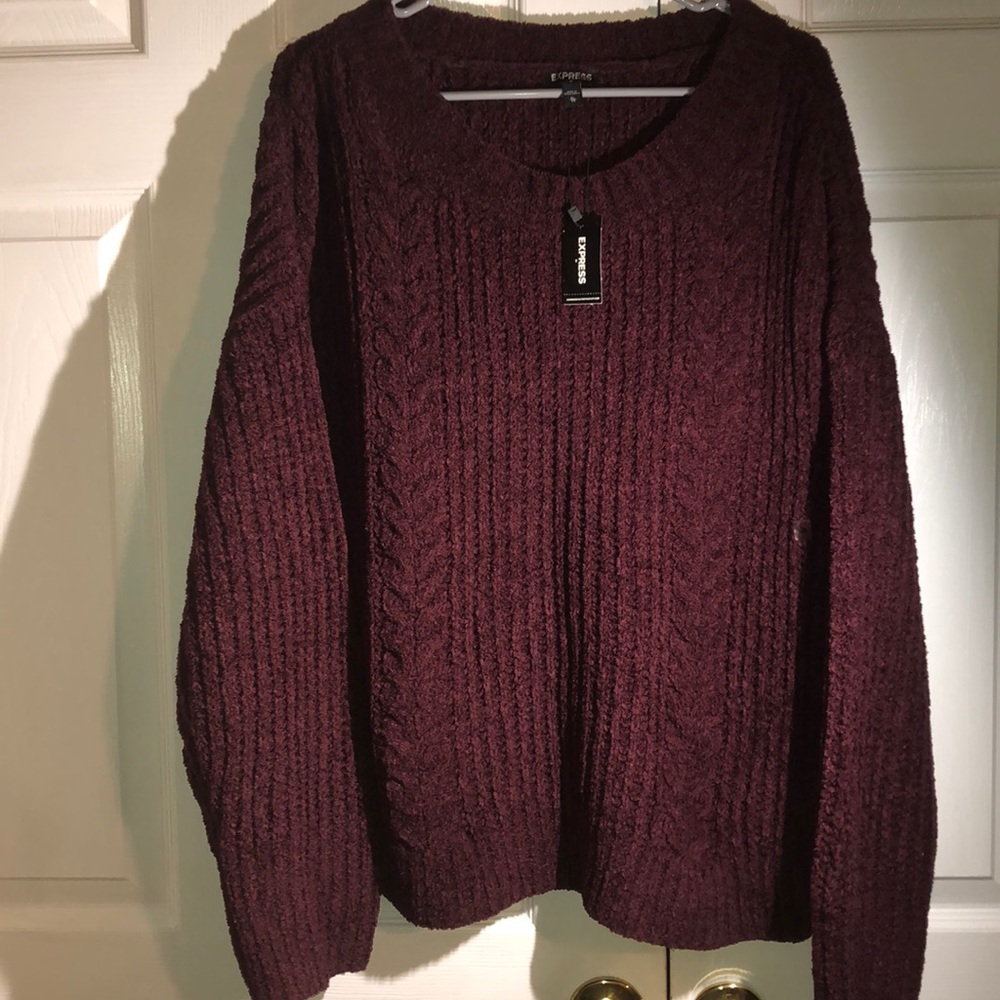 Express plum really soft knit sweater